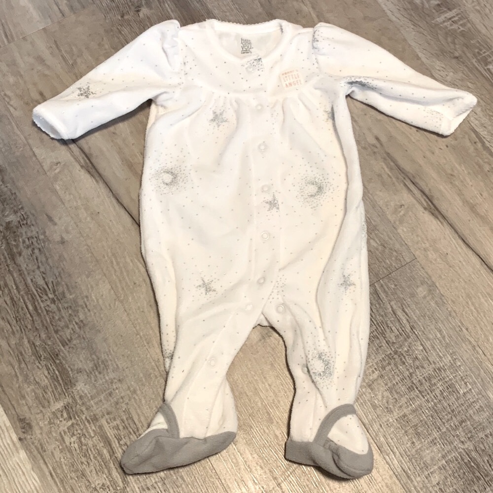 Just One You by Carter's Angel Wings, White & Silver, baby girl size 3 months